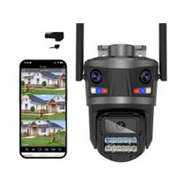Câmera IP WiFi HD 12MP para Exterior - PTZ, AI, Detecção Humana e App iCsee