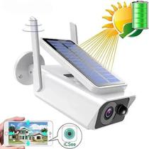 Câmera Ip Wifi Segurança Ip66 Energia Solar Recarregavel Full Hd Smart Noturna Externa Prova D'água