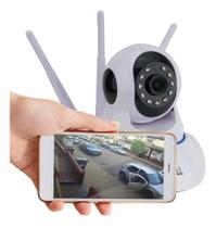 Câmera Ip Wireless Wifi Com 3 Antenas Onvif Hd Giro 360