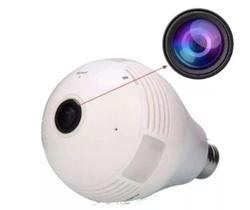 Camera Lampada Cam Vr 380 Espia Wifi 360 Segurança Ip Visão Cor Branco - VR CAM