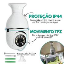 Câmera Lâmpada de Segurança Giro 360 Monitoramento por APP via WIFI Inteligente para Bocal E27 Câmera Lâmpada de Segurança Giro 360 Monitoramento por APP via WIFI Inteligente para Bocal E27