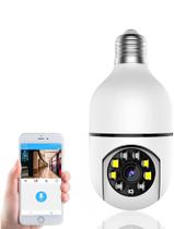 Câmera Lâmpada de Segurança Ip Wifi 360 Giratória Visão Noturna Full Hd
