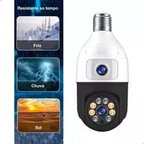 Câmera Lâmpada Dupla Lente Segurança Wifi Noturna