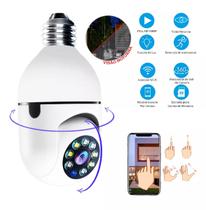 Câmera lâmpada espiã ip segurança com visão noturna sensor de presença alarme e alerta no celular android e ios