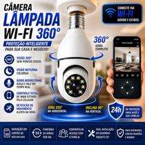 Câmera Lampada Espia WiFi 360 Visão Noturna Giratoria Audio Biredicional Segurança Externa Interna Câmera Lampada Espia WiFi 360 Visão Noturna Giratoria Audio Biredicional Segurança Externa Interna