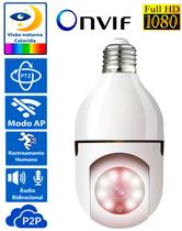 Câmera lampada inteligente Wireless infra IP Full HD 2.0 megapixels Onvif, Holofote, Auto Tracking