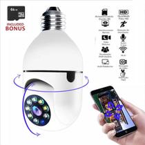 Câmera lampada inteligente Wireless infra IP Full HD 2.0 MP, Holofote, Auto Tracking c/ Cartão 64gb