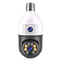 Câmera Lâmpada IP 360g Dupla Imagem IP44 Wifi Ptz 1080 Hd Visão Noturna Infravermelha Prova Dágua Direto No Bocal