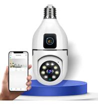 Câmera Lâmpada IP 360g Sem Fio Segurança HD 1080 Visão Noturna Infravermelha WiFi, Dupla Lente IP66 Prova Dágua Chamada Voz