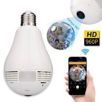 Câmera lâmpada ip segurança com visão noturna sensor de presença alarme e alerta no celular - E-Think