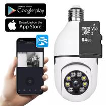 Câmera Lâmpada Segurança Wifi IP Visão Noturna + Cartão 64Gb Grava Imagem - Yousee