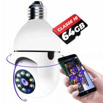 Câmera Lâmpada Wi-fi Visão Noturna + Cartão De Memoria 64gb Câmera Lâmpada Wi-fi Visão Noturna + Cartão De Memoria 64gb