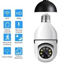 Camera Lâmpada Wifi Ip Segurança Panorâmica Giratória 360 1080P com Visão Noturna Pet