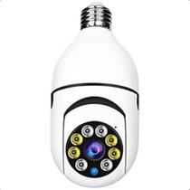 Camera Lâmpada Wifi Ip Segurança Panorâmica Giratória 360