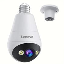 Câmera Lâmpada WiFi Lenovo 3MP Com Visão Noturna Colorida, Intercomunicador De Voz Bidirecional,