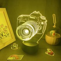 Câmera LED de mudança de cor 3D Night Light para crianças com base