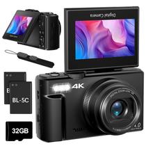 Câmera Maenlans 4K 64MP de vlogging digital com tela flip de 3"