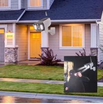 Câmera Manequim Falsa Painel Solar Luz Led Piscando Sensor