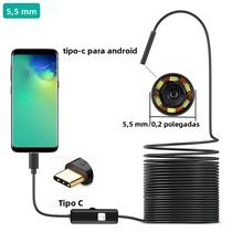 Câmera Mini Flexível Endoscópio Industrial Para Tubulações Automotivas Tipo C Android