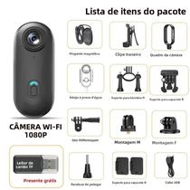 Câmera Mini WiFi Sem Fio 4K 1080P Com Montagem Magnética Para Vlog E Gravação De Esportes