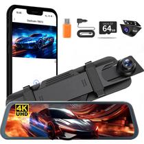 Câmera Mirror Dash QOZ 4K Front 1080P Retrovisor Car 64GB