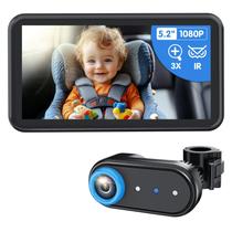 Câmera para Bebê no Carro LUCKVIEW BM2A Zoom 3X Tela 5,2 polegadas 1080P