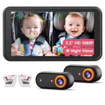 Câmera para carro de bebê LUCKVIEW Dual 1080P Monitor traseiro