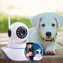 Câmera Pet Ip Sem Fio Wifi 720p Robo, Com Áudio, Grava Em Cartão Sd, Com 2 Antenas E Visão Noturna