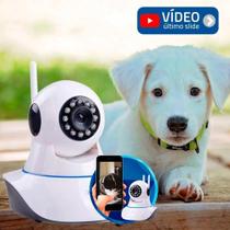 Câmera Pet ip Sem Fio Wifi 720p Robo, Com áudio, Grava em Cartão sd, com 2 Antenas e Visão Noturna