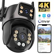 Câmera PTZ Externa À Prova D'água 4K 8MP WiFi Com Lente Dupla, Rastreamento Automático, Sistema De