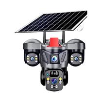 Câmera PTZ Externa Solar 6MP WIFI 4G KERUI V380 pro Com Três Lentes Para Vigilância CCTV