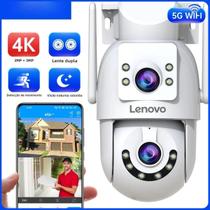 Câmera PTZ HD Lenovo De 6MP Com Lente Dupla, 5G Wifi Externa, Rastreamento Automático, Tela Dupla,