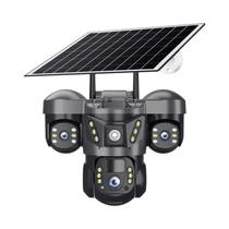 Câmera PTZ Solar Externa De 15MP 4G IP66 À Prova D'água Com Três Lentes, Detecção Humana PIR E Câmera PTZ Solar Externa De 15MP 4G IP66 À Prova D'água Com Três Lentes, Detecção Humana PIR E