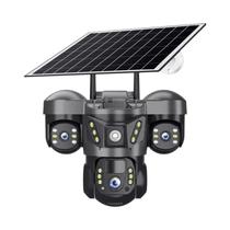 Câmera PTZ Solar Externa De 15MP 4G IP66 À Prova D'água Com Três Lentes, Detecção Humana PIR E Câmera PTZ Solar Externa De 15MP 4G IP66 À Prova D'água Com Três Lentes, Detecção Humana PIR E