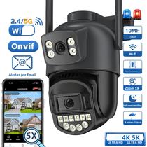 Câmera PTZ Wi-Fi Externa 5K 10MP BESDER Com Detecção Humana Por IA, Tela Dupla 4K 8MP, CCTV IP Com