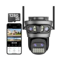 Câmera PTZ Wi-Fi Externa De 20MP Com Três Telas HD 24 5G Detecção Humana Por IA Para Vigilância Câmera PTZ Wi-Fi Externa De 20MP Com Três Telas HD 24 5G Detecção Humana Por IA Para Vigilância