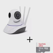 Camera robo inteligente ip wi-fi 360º pet ou baba eletronica com aplicativo yoosee E cartão 32GB