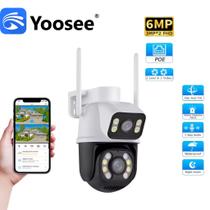 Camera Segurança A28b Lente Dupla 6mp Yoosee Cor Preto/branco WIFI ALEXA 2 Em 1 Visao Noturna