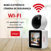 Camera Segurança Babá Eletrônica C/ Tela 2 Pol. 350º Chamada Video Ìpega