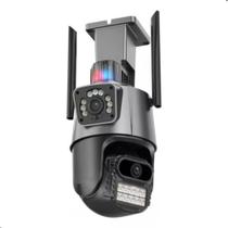 Camera Segurança Externa Lente Dupla 4k 6mp Sirene Policial