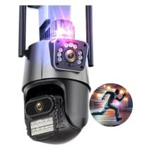 Camera Segurança Externa Lente Dupla 4k 6mp Sirene Policial