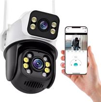 Câmera Segurança Externa Lente Dupla Rastreamento A28 Visão Noturna Prova Dágua