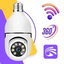 Câmera Segurança Ip 360 Lâmpada Wi-fi Visão Noturna Hd Cor Branco