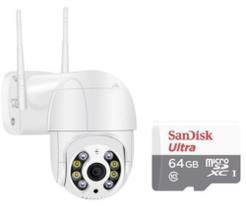 Câmera Segurança Ip Prova D'água Audio Icsee + Cartão 64gb - Wi-Fi Smart Camera