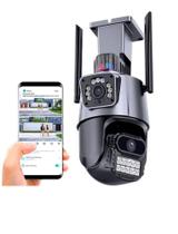 Câmera segurança Ip Wifi P11-qq6 Lente Dupla 6mp app Icsee cor preto