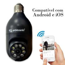 Camera Segurança Panoramica Lampada Wifi Espia C/rastreio Preta Camera Segurança Panoramica Lampada Wifi Espia C/rastreio Preta