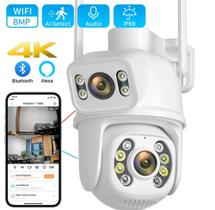 Câmera segurança Wi-fi Ptz Lente E Tela Dupla 360 conexão 5g Prova D,Agua 8mp