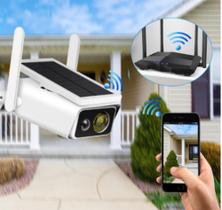 Câmera Segurança Wifi Com Placa Solar Prova D'água