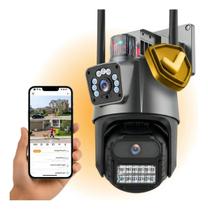 Câmera Segurança Wifi Dupla Lente 4k 6mp App Icsee Black