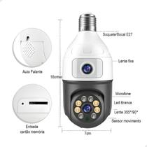 Câmera Segurança Wifi Dupla Lentes Lâmpada Visão Noturna 360 HAIXIA Câmera Segurança Wifi Dupla Lentes Lâmpada Visão Noturna 360 HAIXIA
